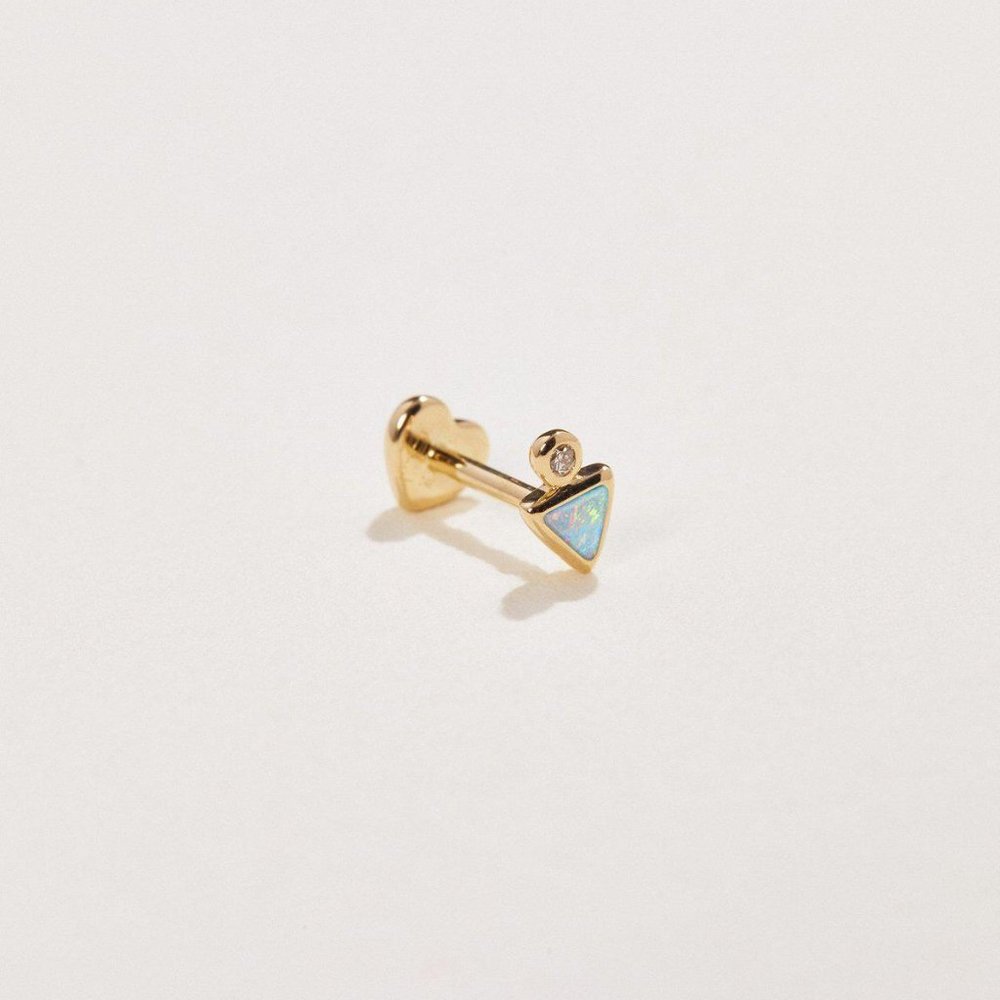 Pamela Love Opal Triangle Dot Stud
